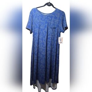 NWT LULAROE Flowy Blue Floral Midi Dress. So Soft! Size Medium